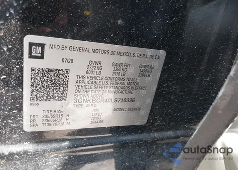 2020 Chevrolet Blazer Fwd 2Lt z USA, uszkodzony, nr VIN 3GNKBCR40LS710336